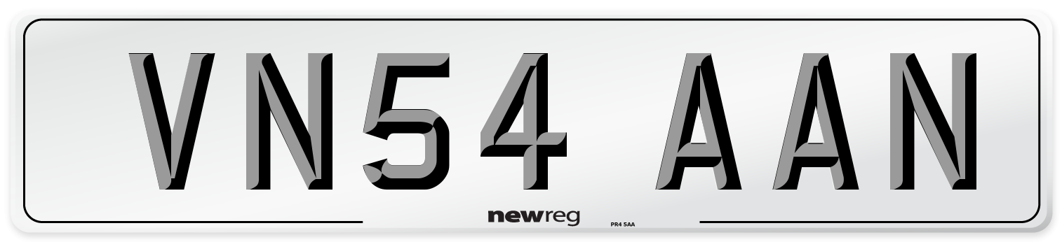 VN54 AAN Number Plate from New Reg